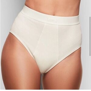 SKIMS COTTON RIB HIGH-WAISTED BRIEF | BONE